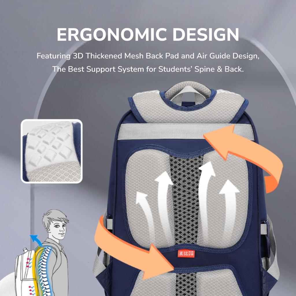 binbes® by Sun Eight Crownz Ergonomic Spine Protection Primary School Bag - Sun Eight