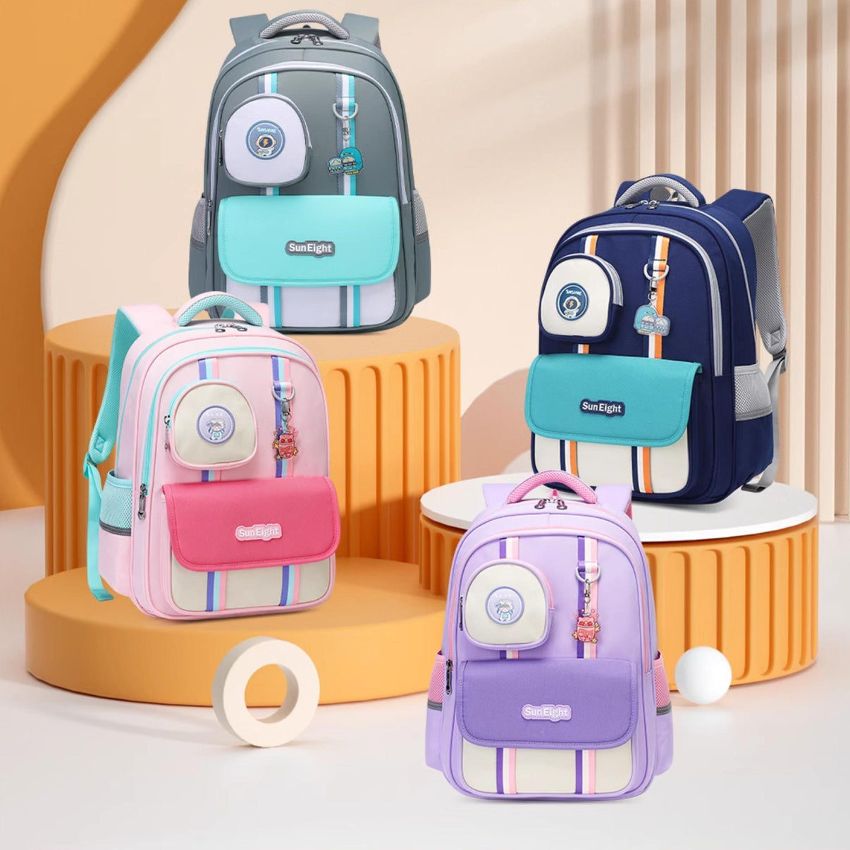 Sun Eight Lookz Ergonomic Spine Protection Primary School Bag - Sun Eight