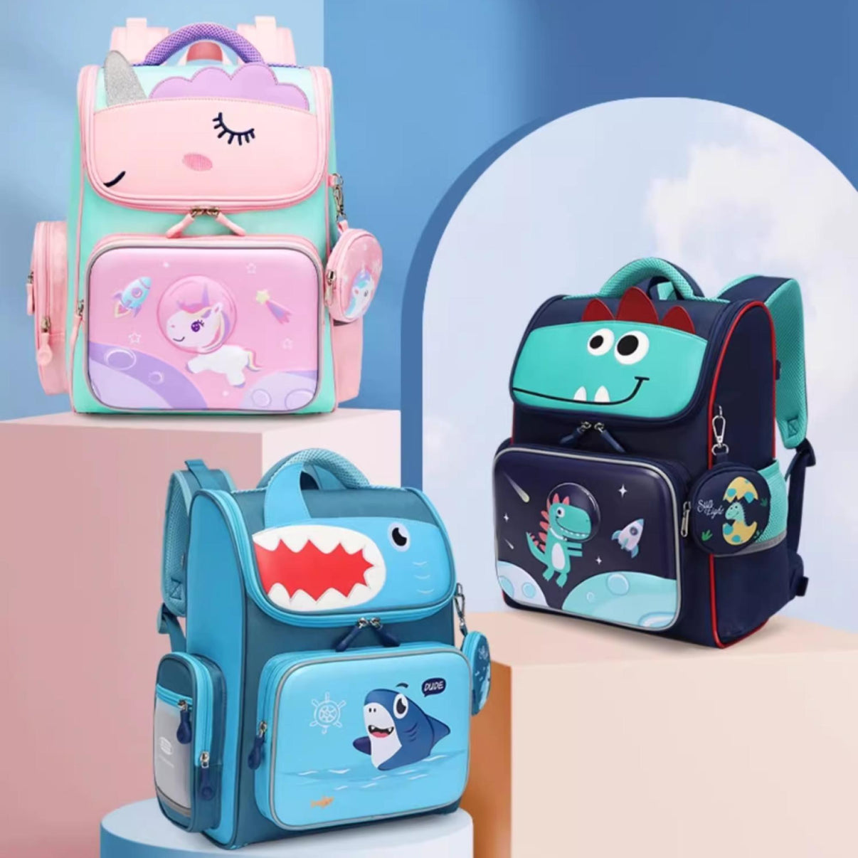Sun Eight Surfz Ergonomic Spine Protection Primary School Bag - Sun Eight